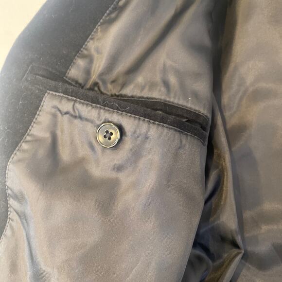 GAP Velour Black Men’s Blazer Jacket Button Close EUC Sz Sm Cotton Career Preppy - Picture 7 of 13